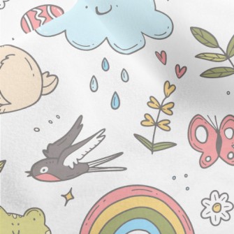 Spring Easter Doodles Micro Fleece