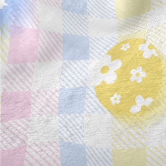 Cute Easter Eggs And Plaid Minky