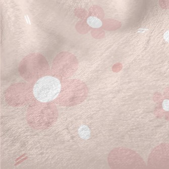 Hand Drawn Pink Flowers Minky