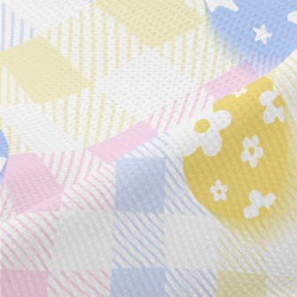 Cute Easter Eggs And Plaid Piqué