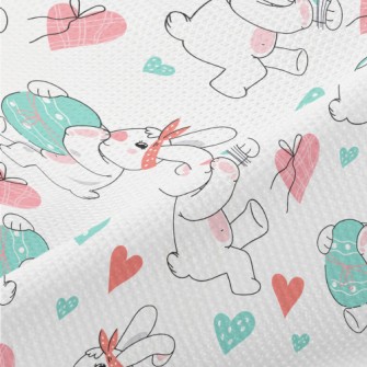 Cute Bunny Celebrating Easter Piqué