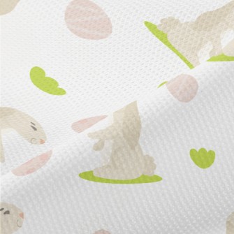 Elegant Bunny And Easter Eggs Piqué