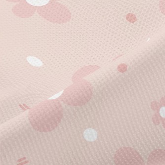 Hand Drawn Pink Flowers Piqué