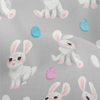 Happy Cartoon White Rabbit Lightweight Performance Linen