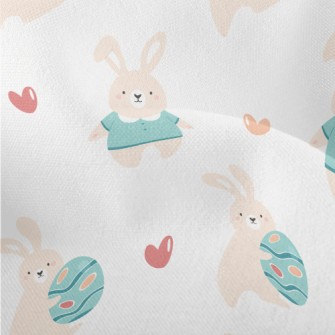 Happy Bunny Holding Easter Egg Lightweight Performance Linen