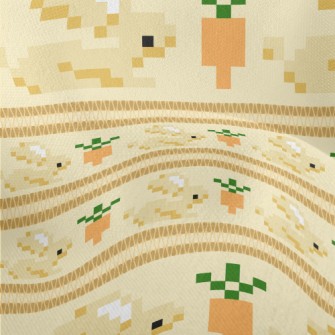 Pixel Rabbit And Carrot Lightweight Performance Linen