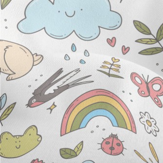 Spring Easter Doodles Lightweight Performance Linen