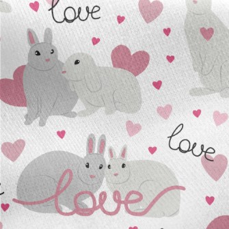 Happy Couple Rabbit Jersey Backed Fleece