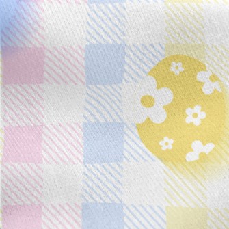 Cute Easter Eggs And Plaid Jersey Backed Fleece