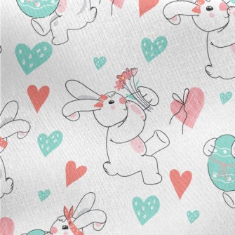 Cute Bunny Celebrating Easter Jersey Backed Fleece