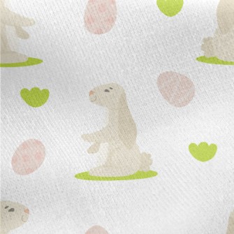 Elegant Bunny And Easter Eggs Jersey Backed Fleece
