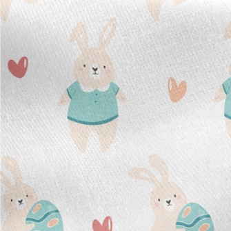 Happy Bunny Holding Easter Egg Jersey Backed Fleece