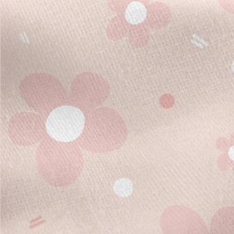 Hand Drawn Pink Flowers Jersey Backed Fleece