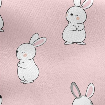 Cute Cartoon Baby Bunny Jersey Backed Fleece