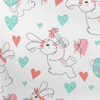 Cute Bunny Celebrating Easter Pongee