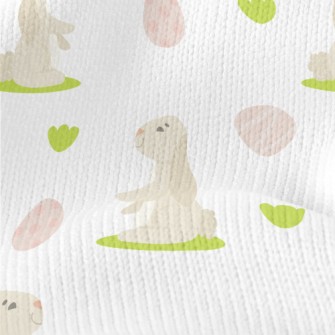 Elegant Bunny And Easter Eggs Stretch Jersey