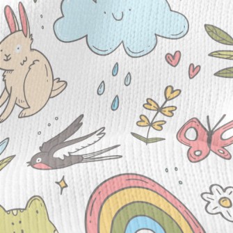 Spring Easter Doodles Stretch Jersey