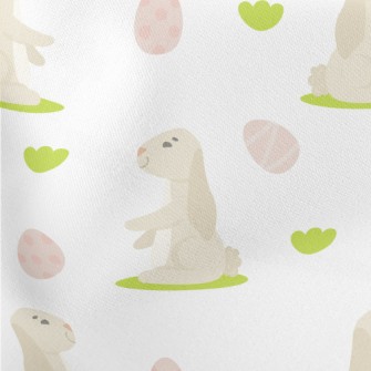 Elegant Bunny And Easter Eggs Lightweight Cotton Poplin