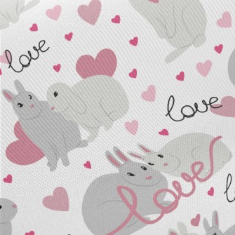 Happy Couple Rabbit Midweight Cotton Poplin