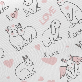 Valentine&#39;s Day Happy Bunn Midweight Cotton Poplin