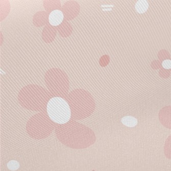 Hand Drawn Pink Flowers Midweight Cotton Poplin