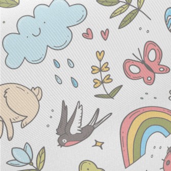 Spring Easter Doodles Midweight Cotton Poplin