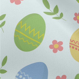 Cartoon Easter Eggs And Plants Chiffon