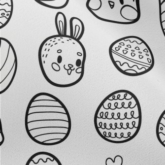 Black And White Hand Drawn Eas Chiffon