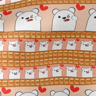 Naughty Expression White Bear Waterproof Canvas