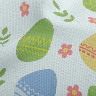 Cartoon Easter Eggs And Plants Athletic Mesh Flat Back