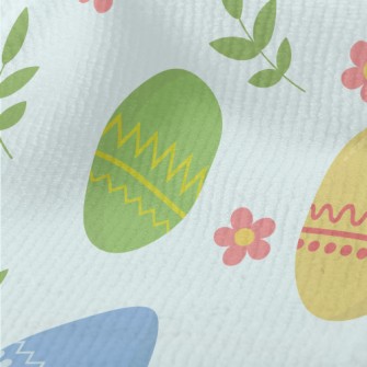 Cartoon Easter Eggs And Plants Terry