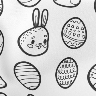 Black And White Hand Drawn Eas Stretch Ponte