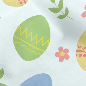 Cartoon Easter Eggs And Plants Micro Fleece