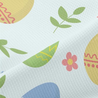 Cartoon Easter Eggs And Plants Piqué