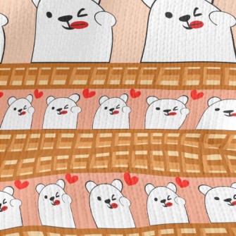 Naughty Expression White Bear Stretch Jersey