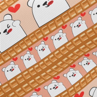 Naughty Expression White Bear Midweight Cotton Poplin