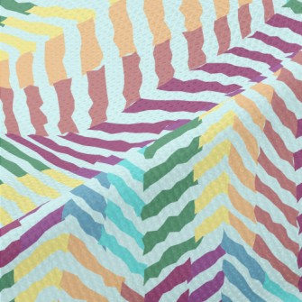 Zigzag Pattern With Lines Piqué