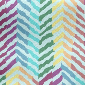 Zigzag Pattern With Lines Jersey Backed Fleece