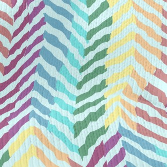 Zigzag Pattern With Lines Stretch Jersey
