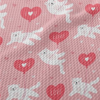 Kitten I Love You Balloon Birdseye Piqué