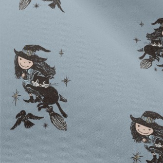 Flying Witch Cat Crow Chiffon