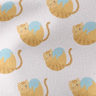 Striped Cat Yarn Ball Waterproof Canvas