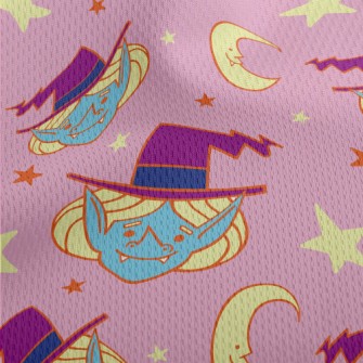 Crescent Moon Wicked Witch Athletic Mesh Flat Back