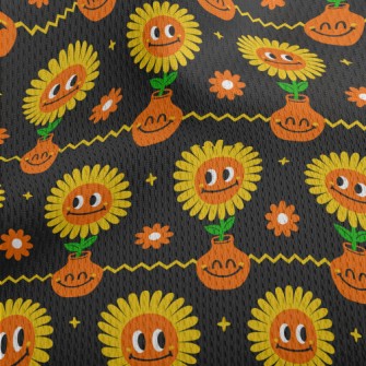 Big Eyes Sunflower Athletic Mesh Flat Back