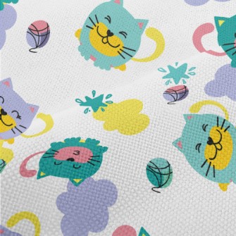 Cat Playing With Yarn Ball Performance Linen