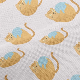 Striped Cat Yarn Ball Performance Linen