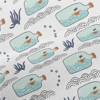 Ocean Ship In A Bottle Performance Linen