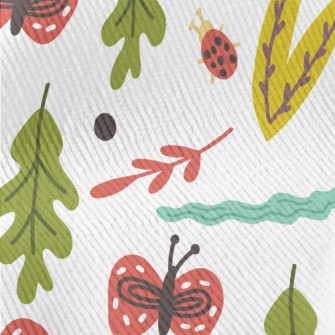 Butterfly Ladybug Leaf Standard Corduroy