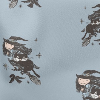 Flying Witch Cat Crow Stretch Ponte