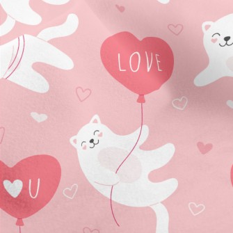 Kitten I Love You Balloon Micro Fleece